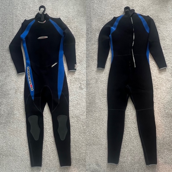 Henderson 3mm Thermoprene Men's Full Wetsuit Large Long Black/Blue Scuba Diving